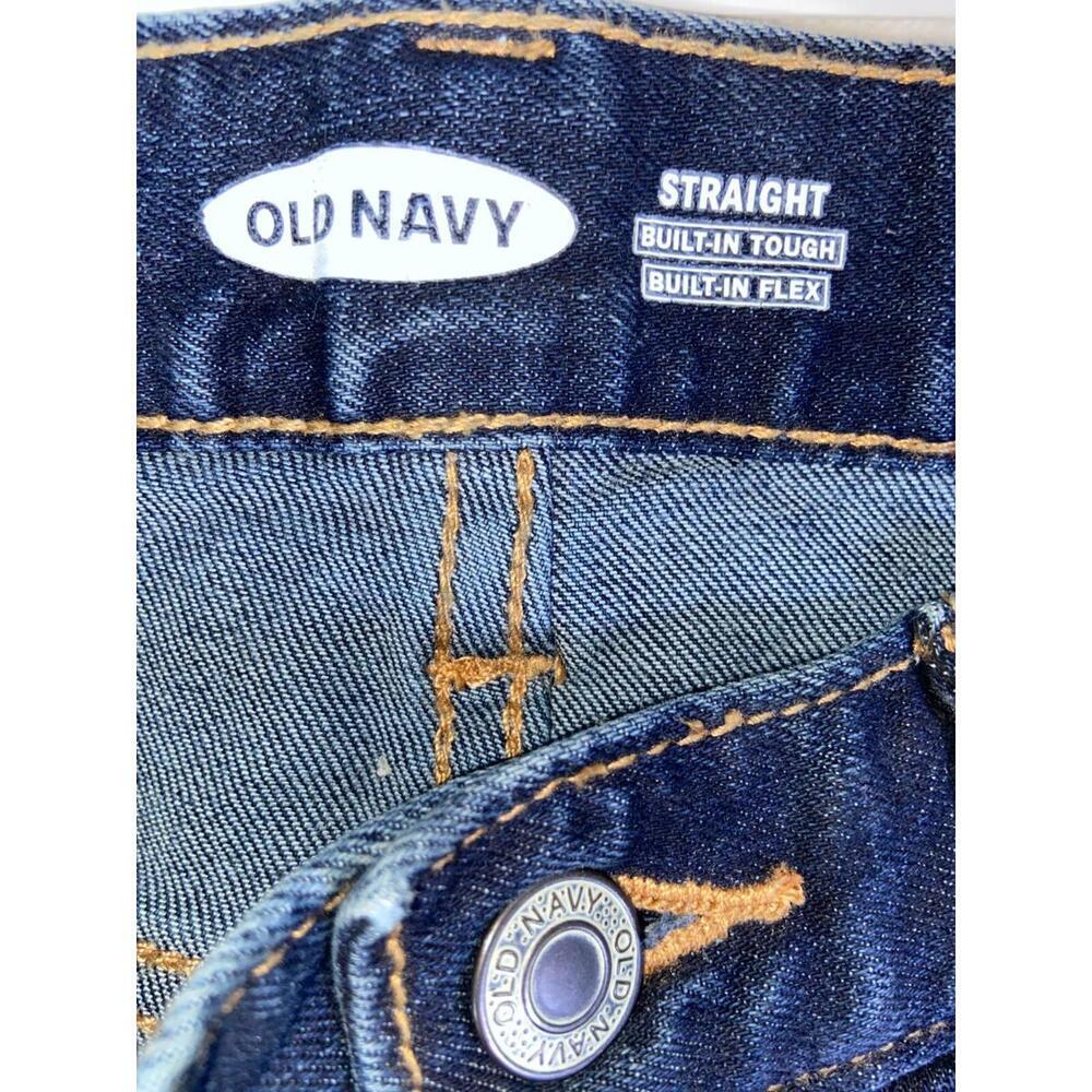 Old Navy Denim Straight Jeans Women's 12 Slim Built In Flex Adjustable Waistband - Picture 7 of 10